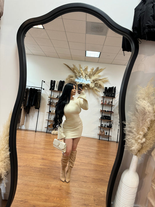 Selah Open back sweater dress- Ivory