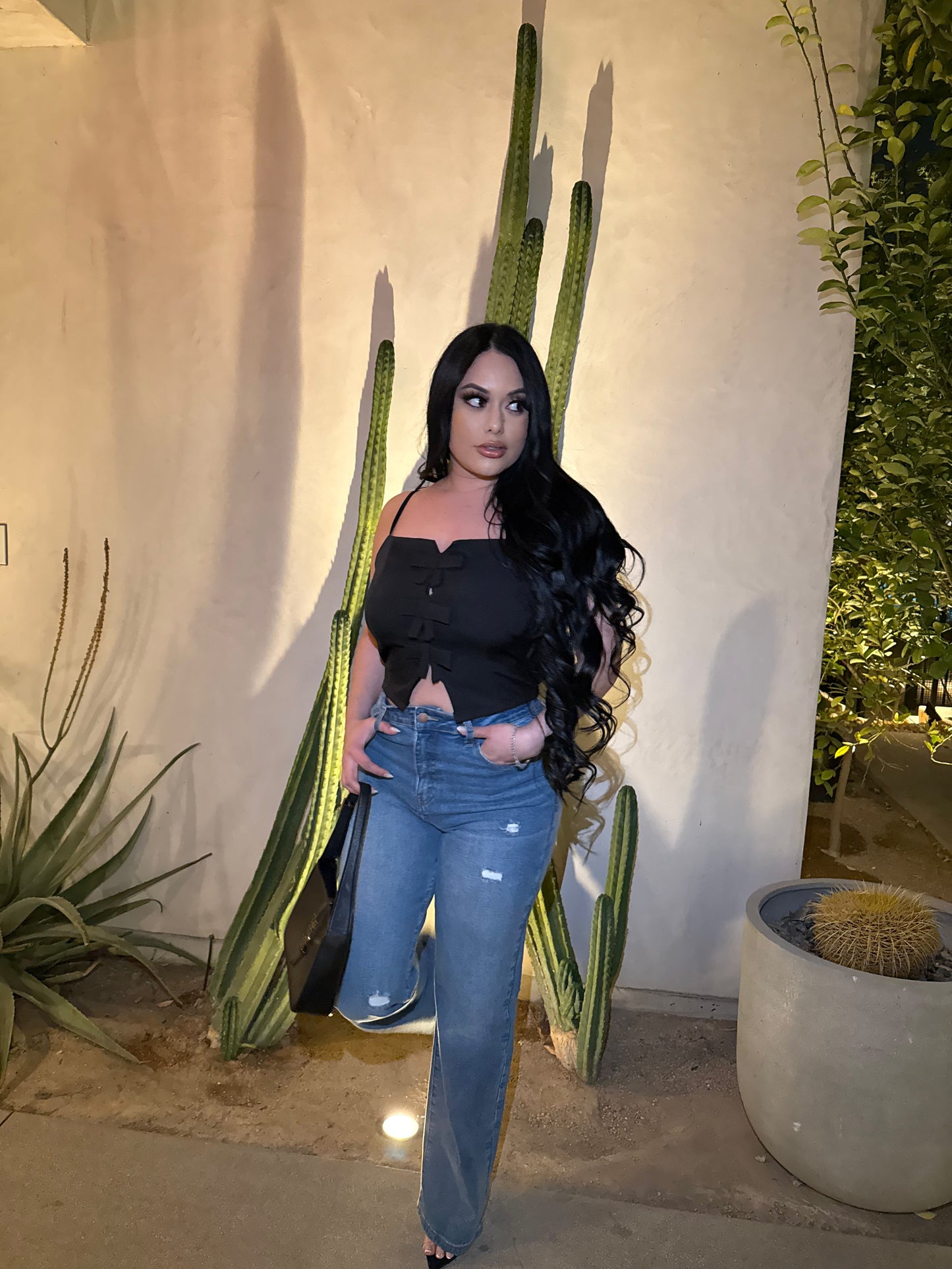 Leilani bow top - Black