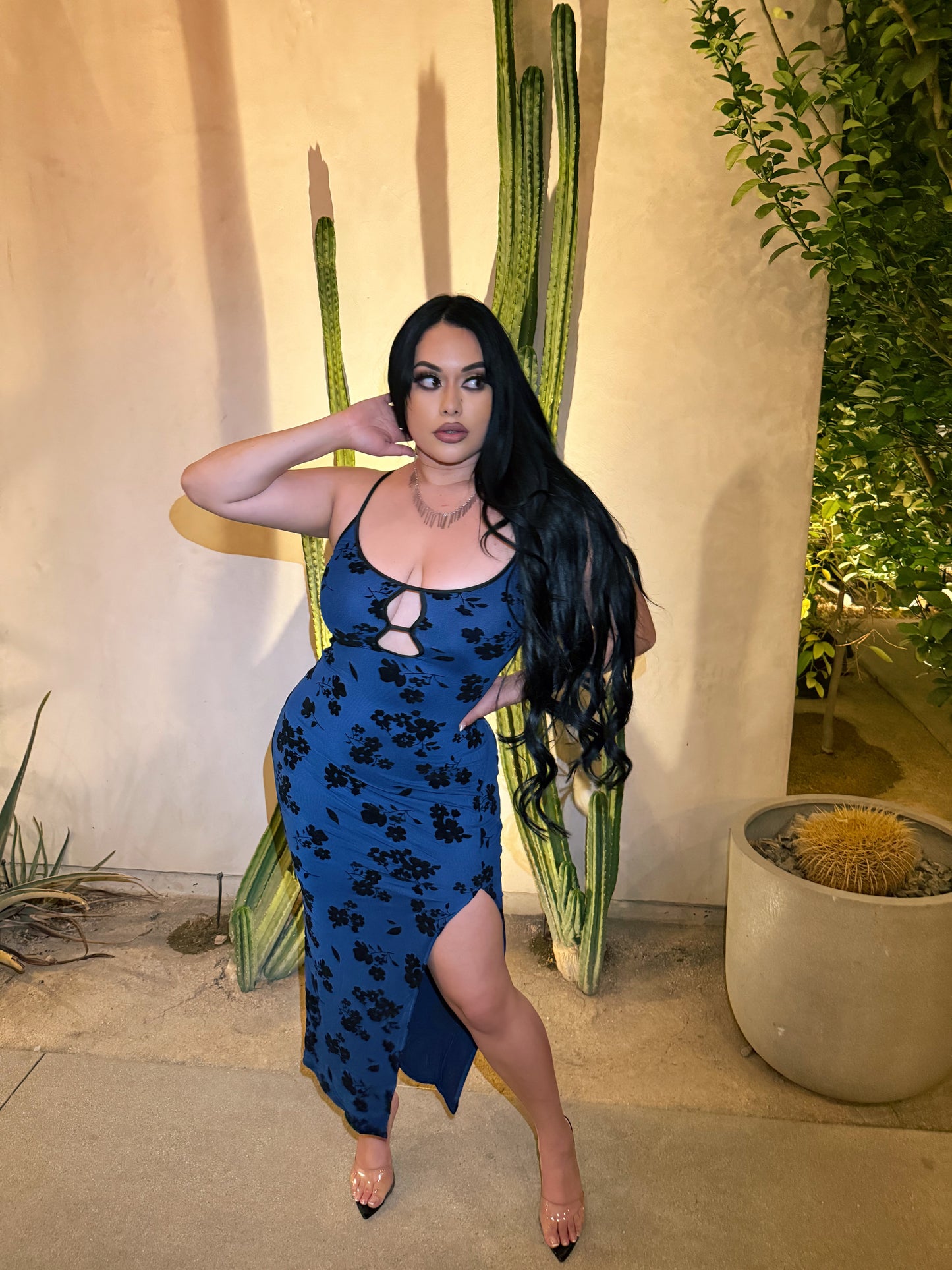 Elsy slit Dress - Royal Blue