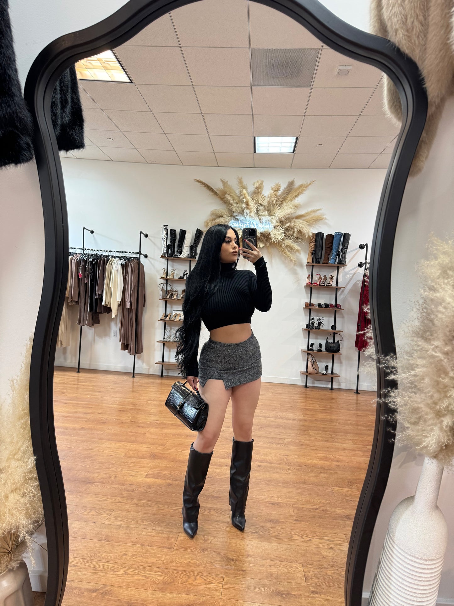 Nancy mini skort -Silver