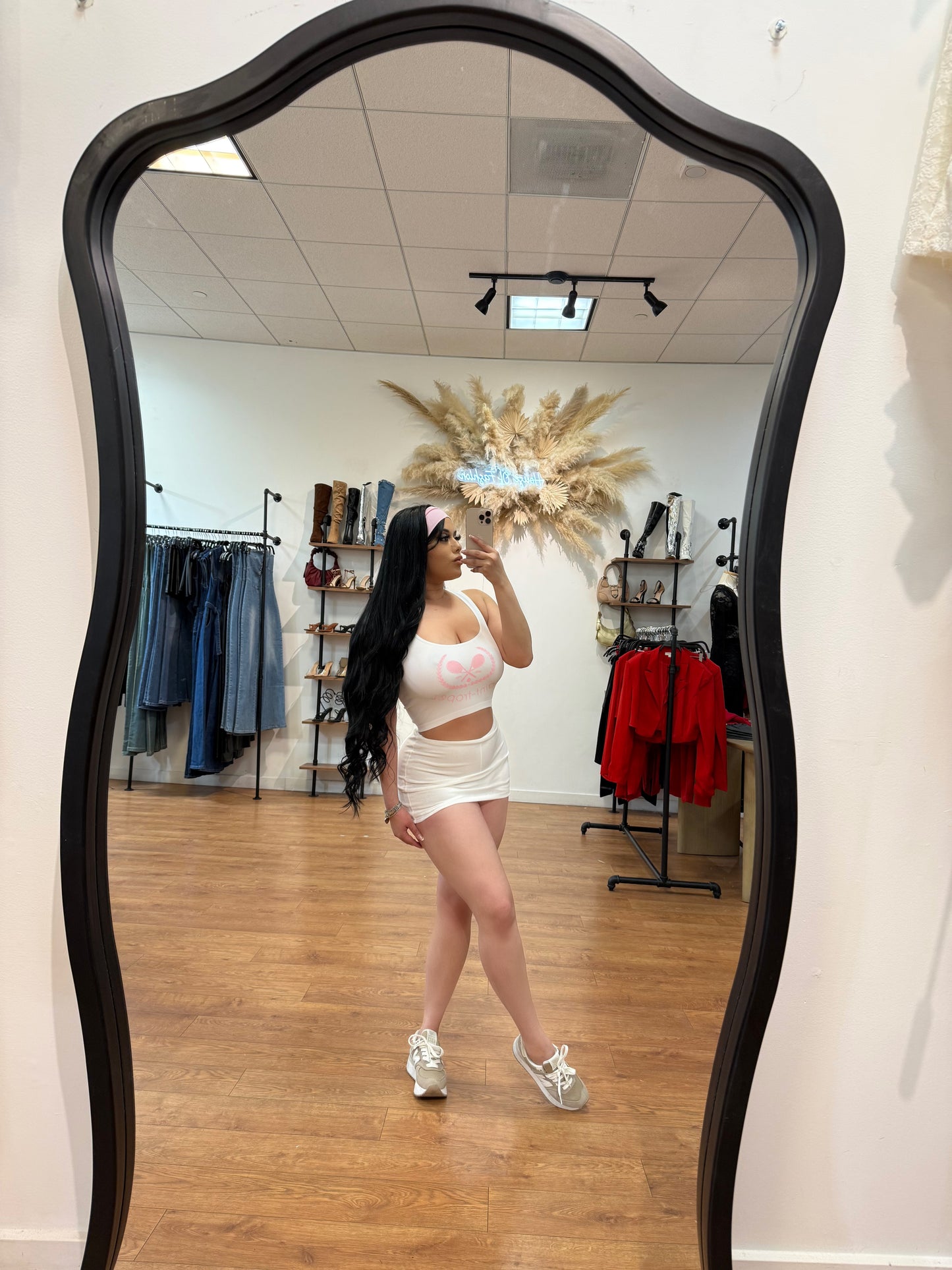 Tenis love crop top -White/Pink