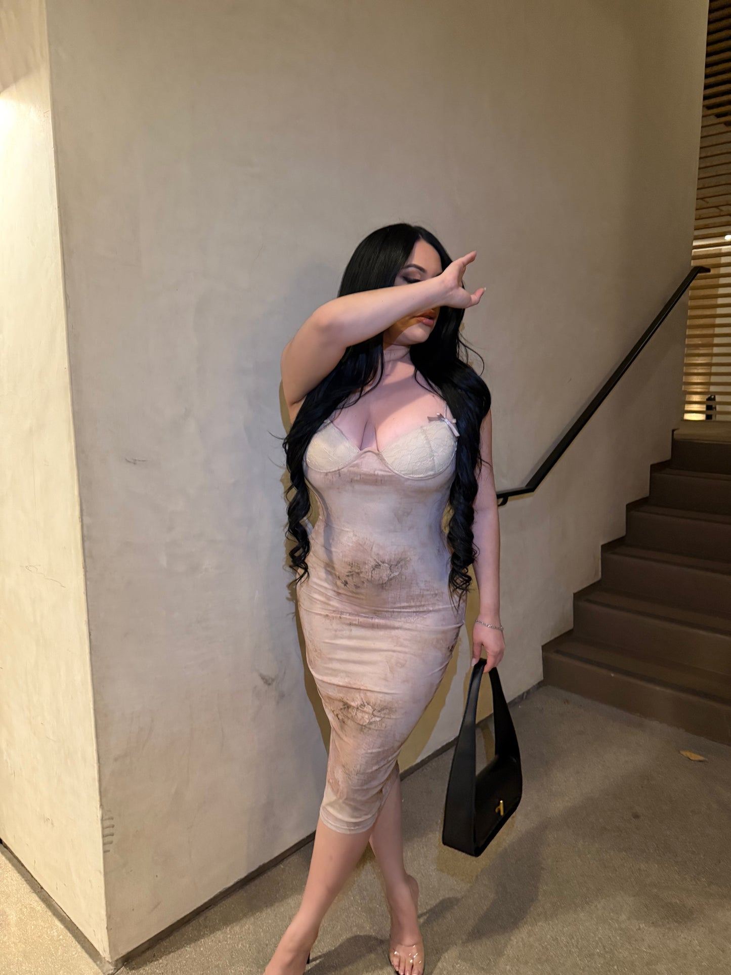 Isabella Midi Dress -Brown