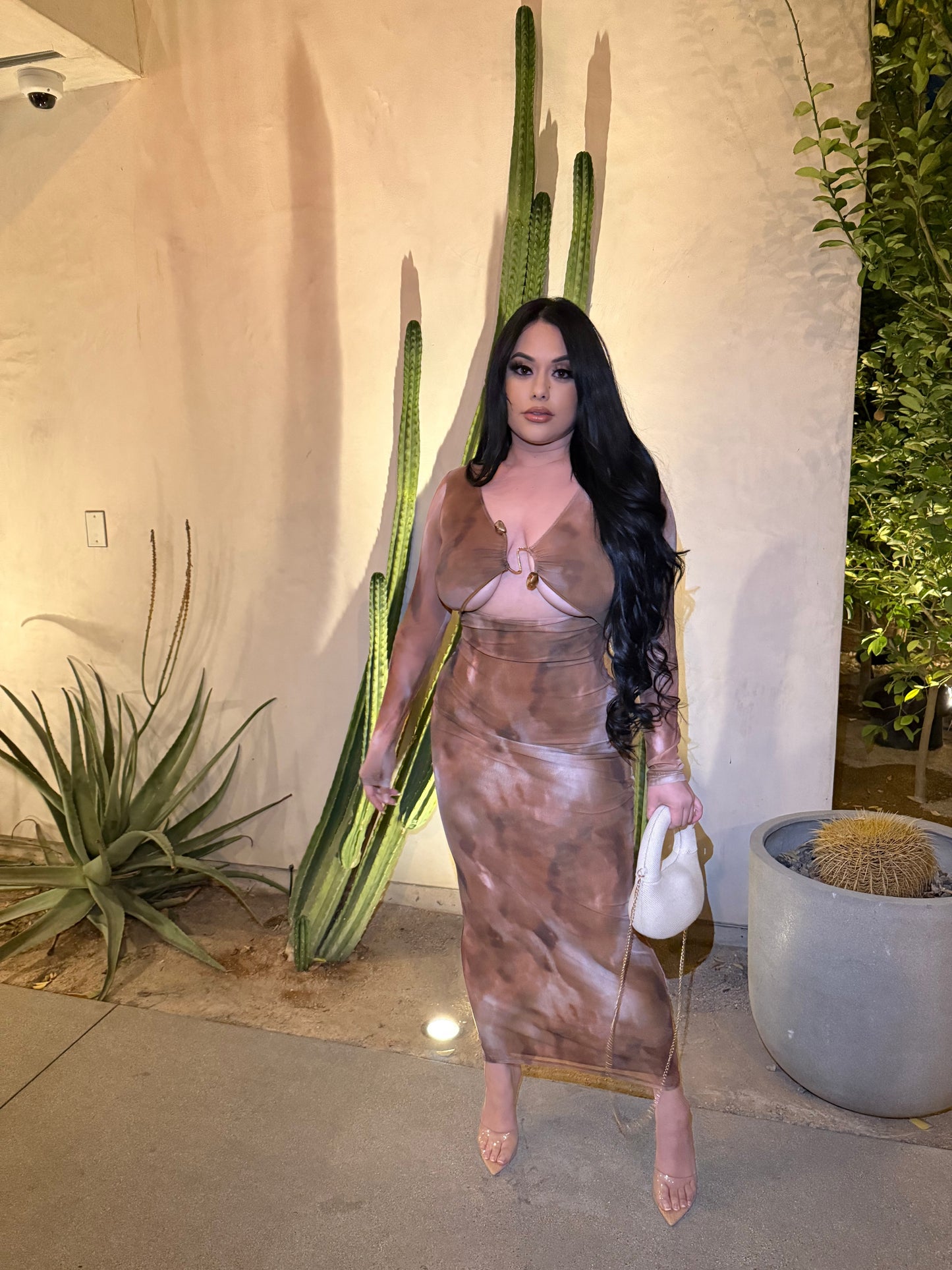 Cartagena Dress- Multi Brown