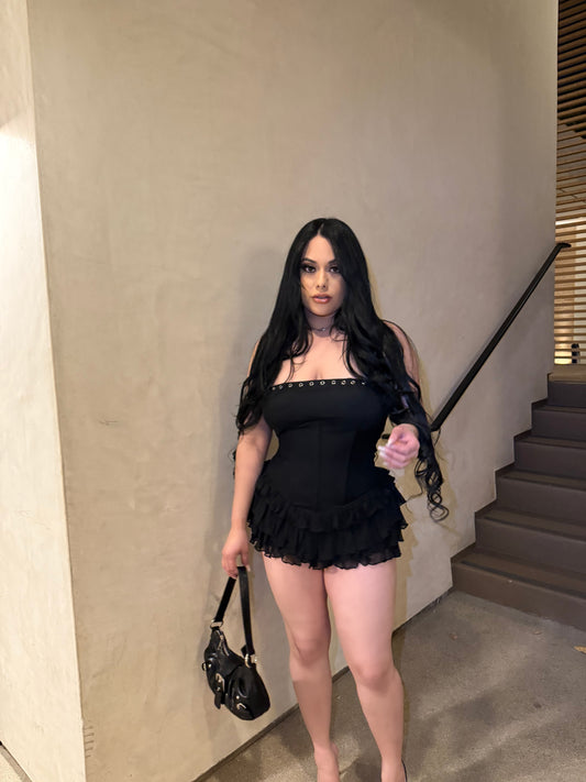 Noche De Antro Corset Dress - Black