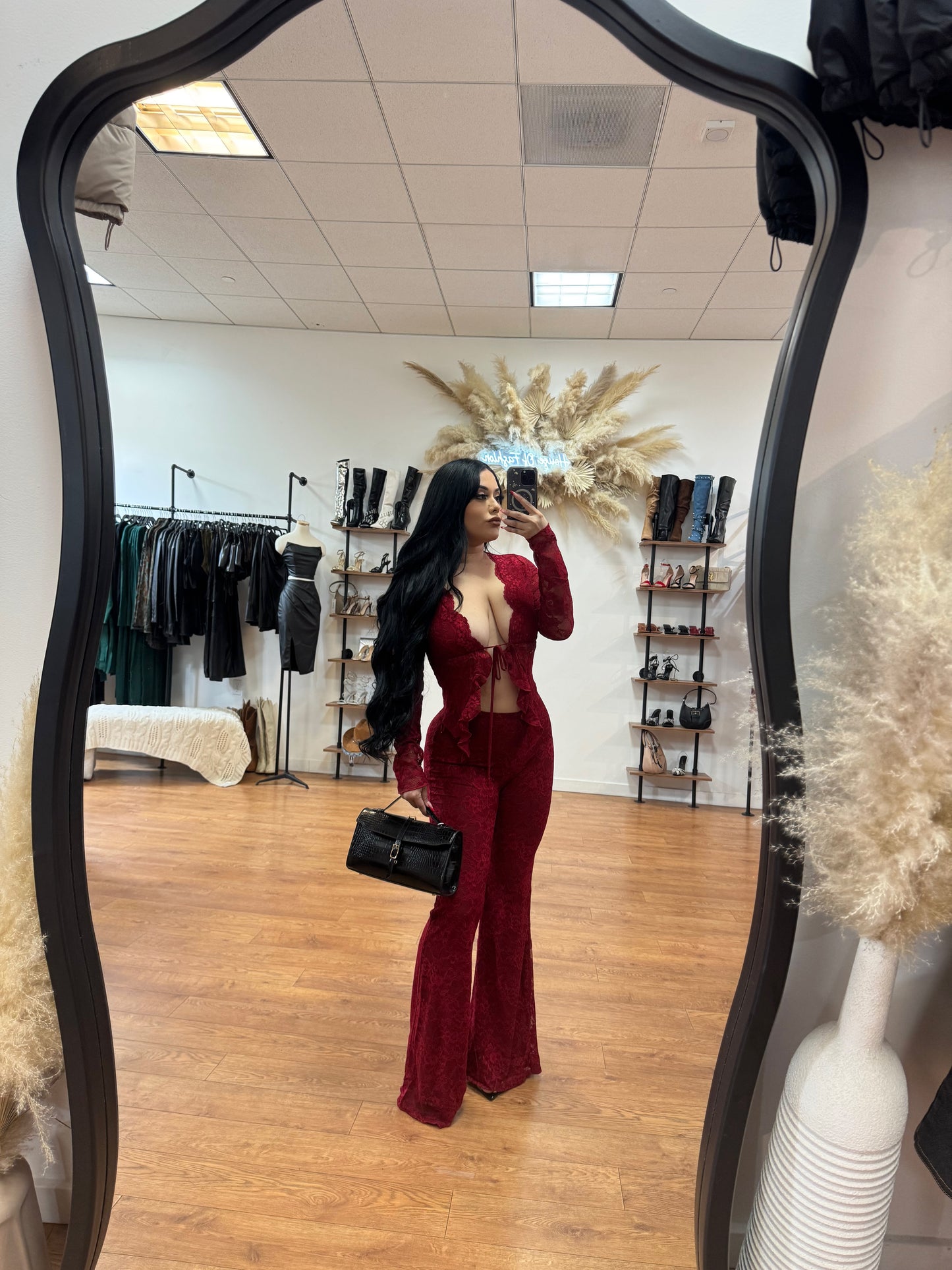 Emma Lace 2piece set - Burgundy