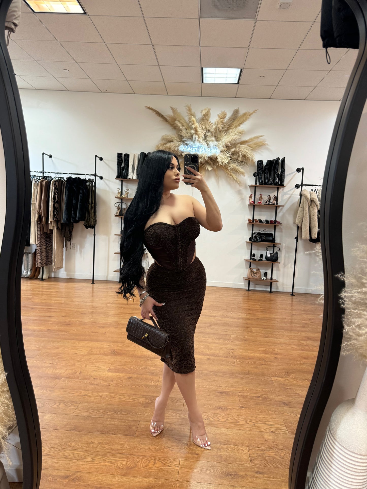 Hartley Velvet 2piece set - Brown