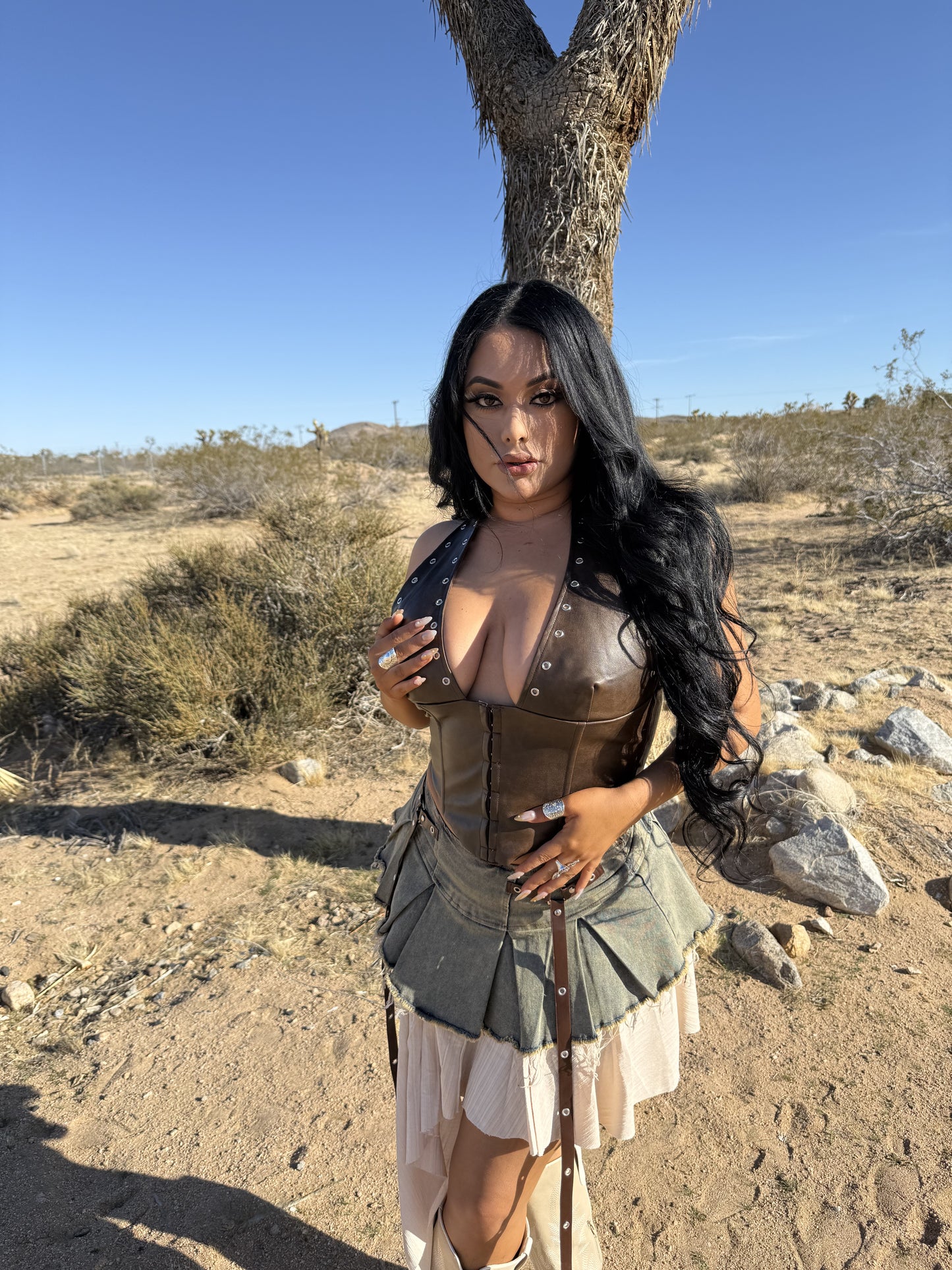 Bayle Leather Corset Top