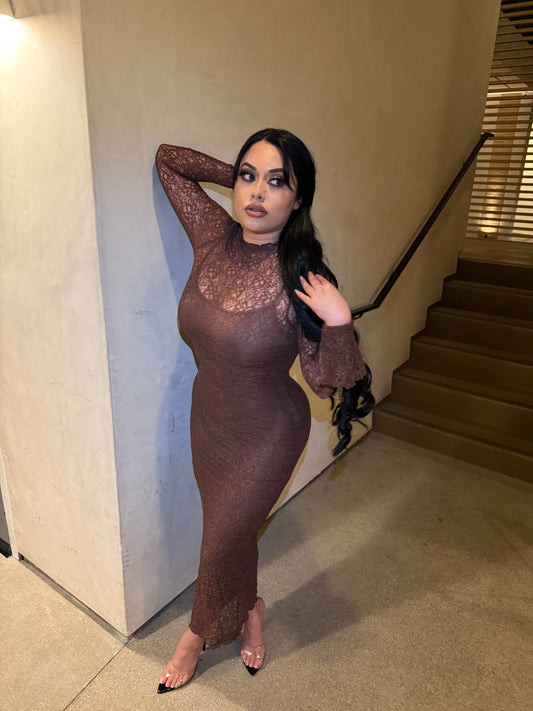 Jimena 2piece Dress -Brown