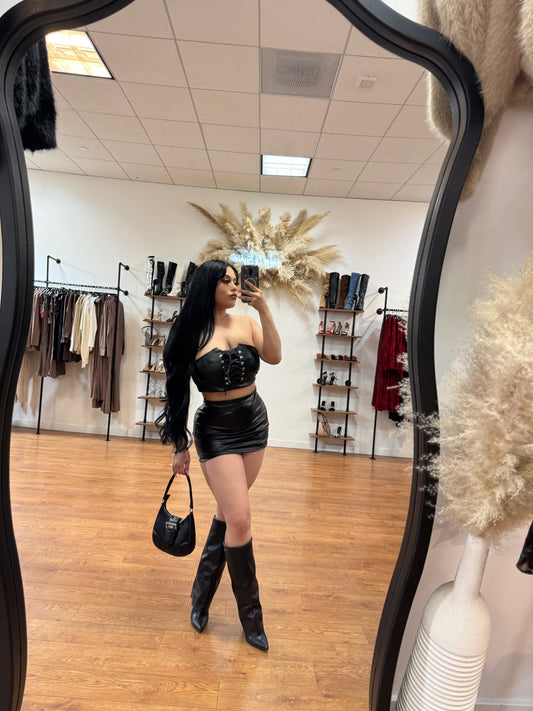 Must have leather skort - Black