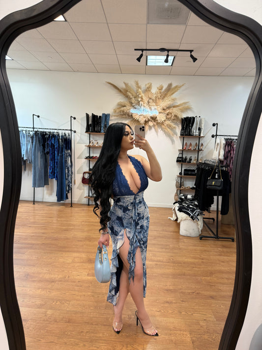 Take me out dress -Multi/Blue