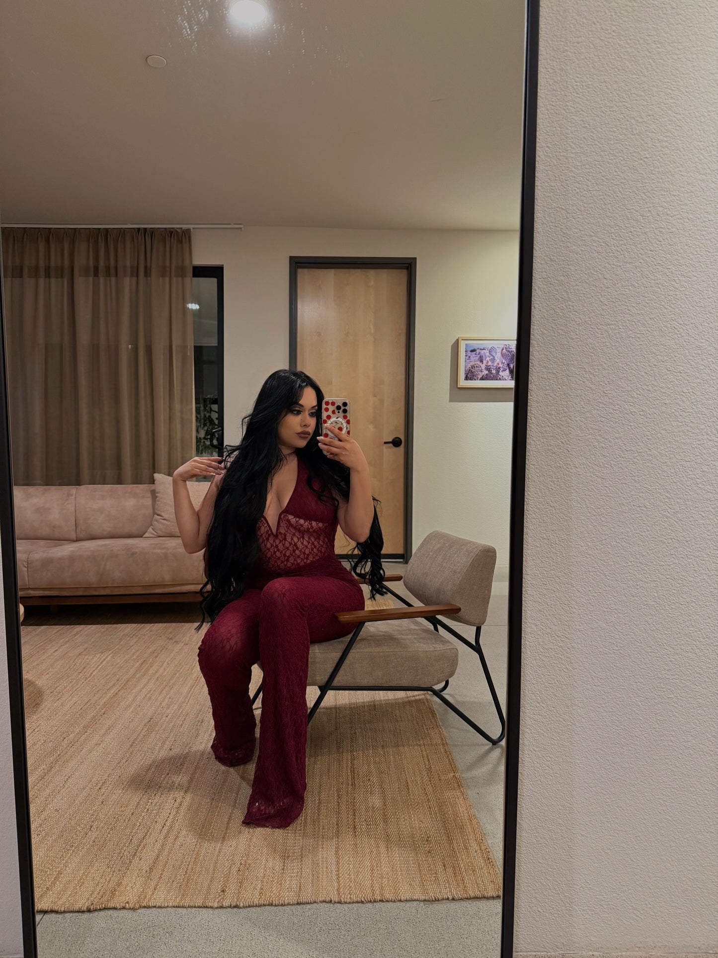 Night out jumpsuit -Burgundy