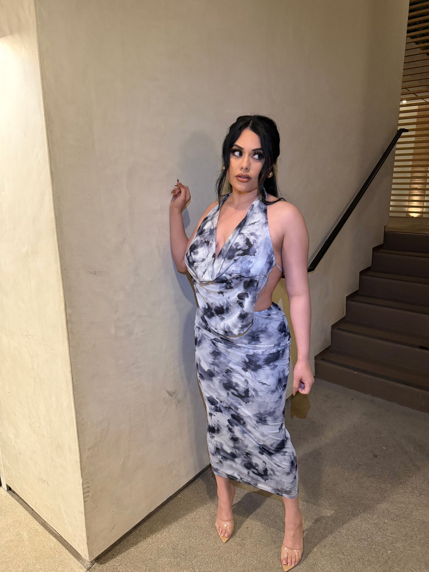 Amanda Open Back Dress