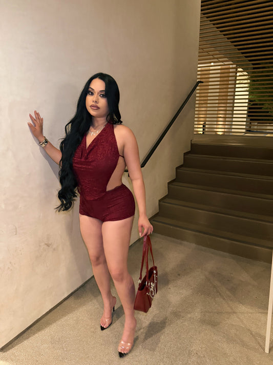 Night out romper - Burgundy