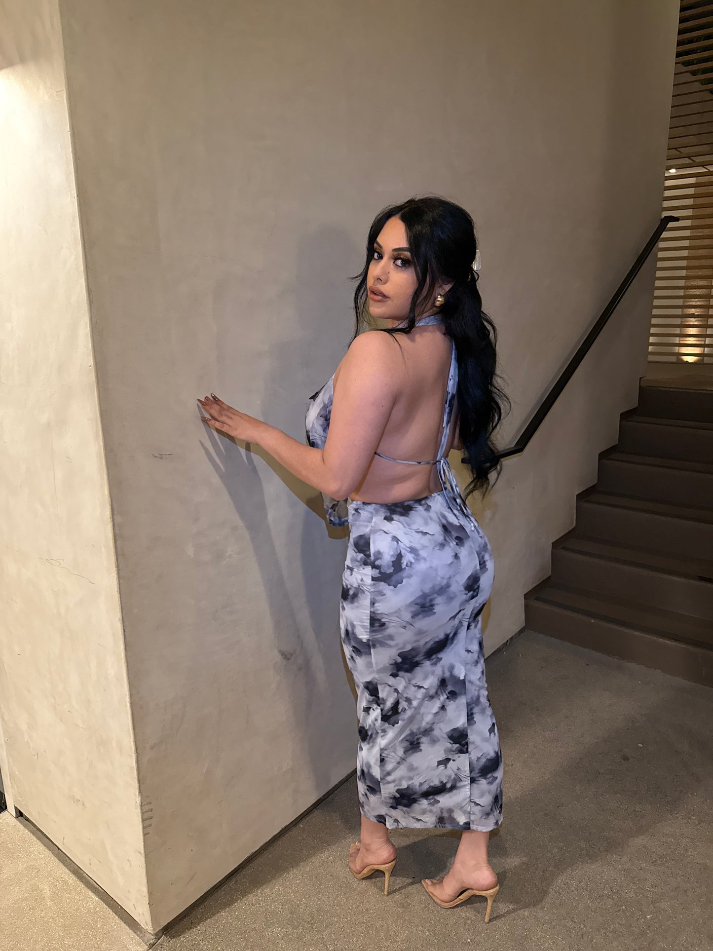 Amanda Open Back Dress